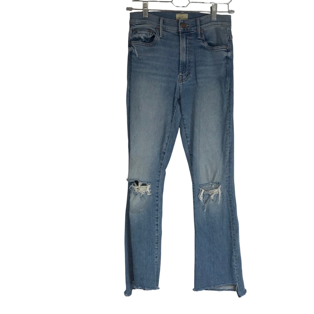 MOTHER High Waisted THE INSIDER CROP STEP FRAY Jeans Light Wash SIZE 26